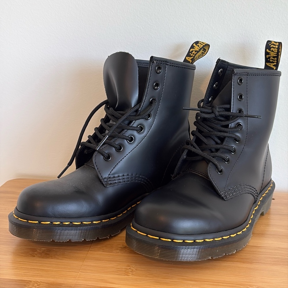 Dr. Martens Black Leather Lace Up Boots